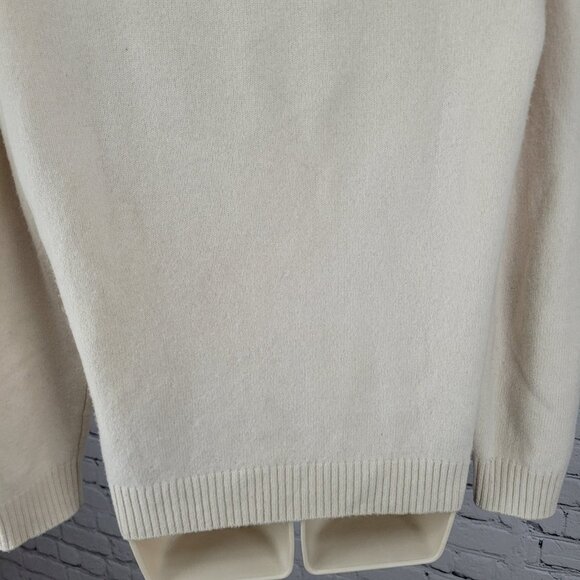 Massimo Dutti Beige Wool Cashmere Crew Neck Pullover Sweater Size Medium M - Picture 8 of 11